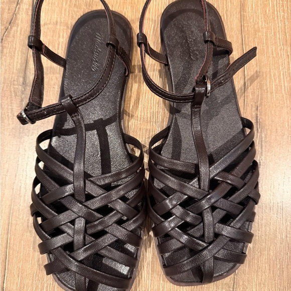 Dark Brown Madewell Strappy Sandals - Picture 4 of 5